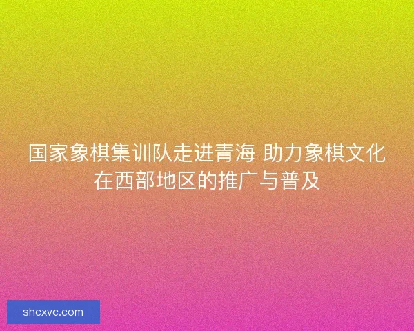 国家象棋集训队走进青海 助力象棋文化在西部地区的推广与普及