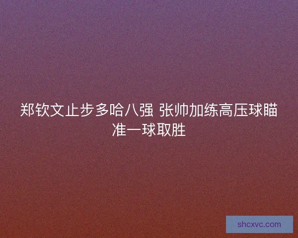 郑钦文止步多哈八强 张帅加练高压球瞄准一球取胜